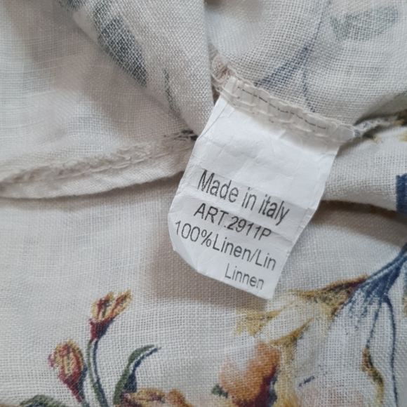 Lungo L'arno 100% Linen Floral Tunic Top - Picture 5 of 6